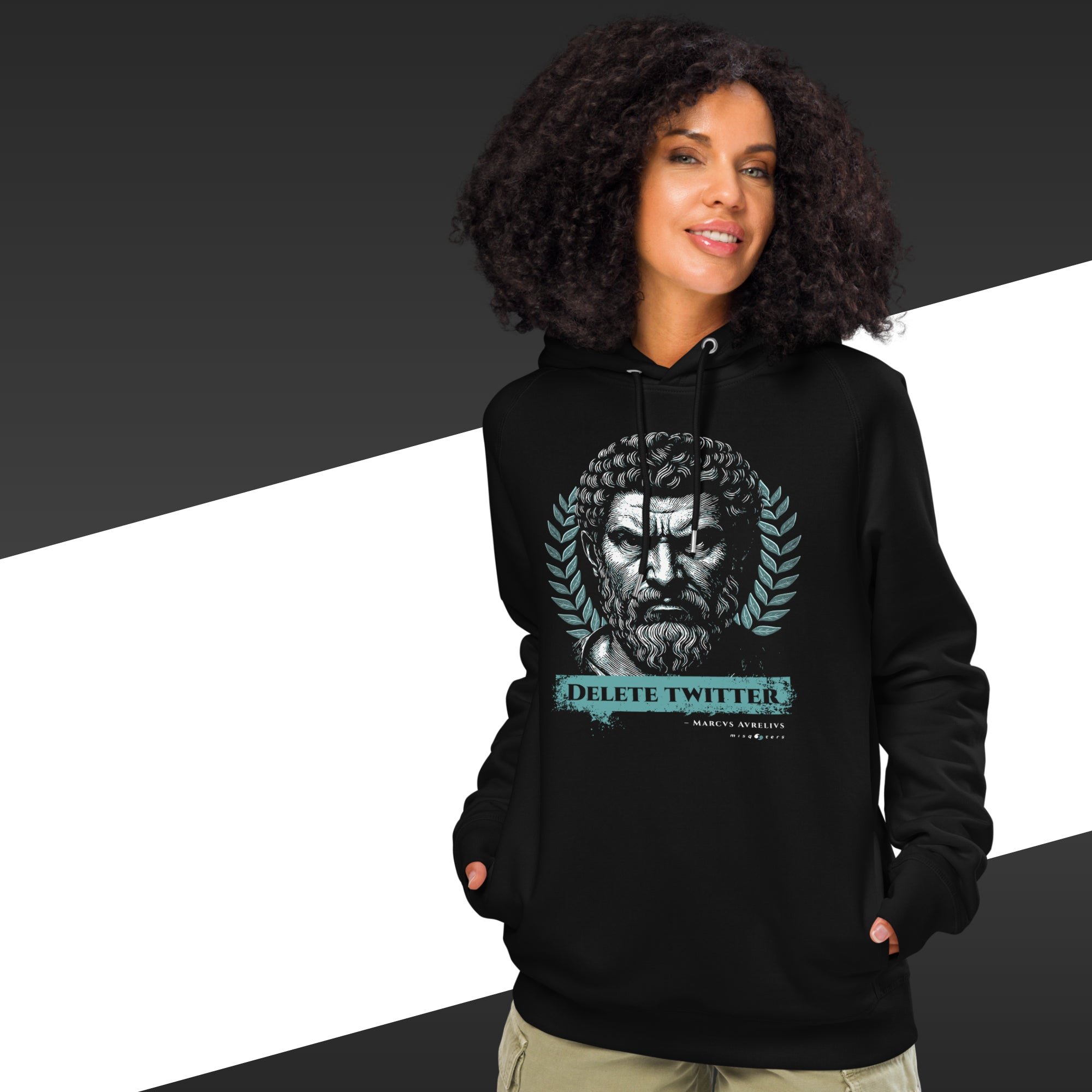Delete Twitter (Night Ed.) — Marcus Aurelius | Organic hoodie