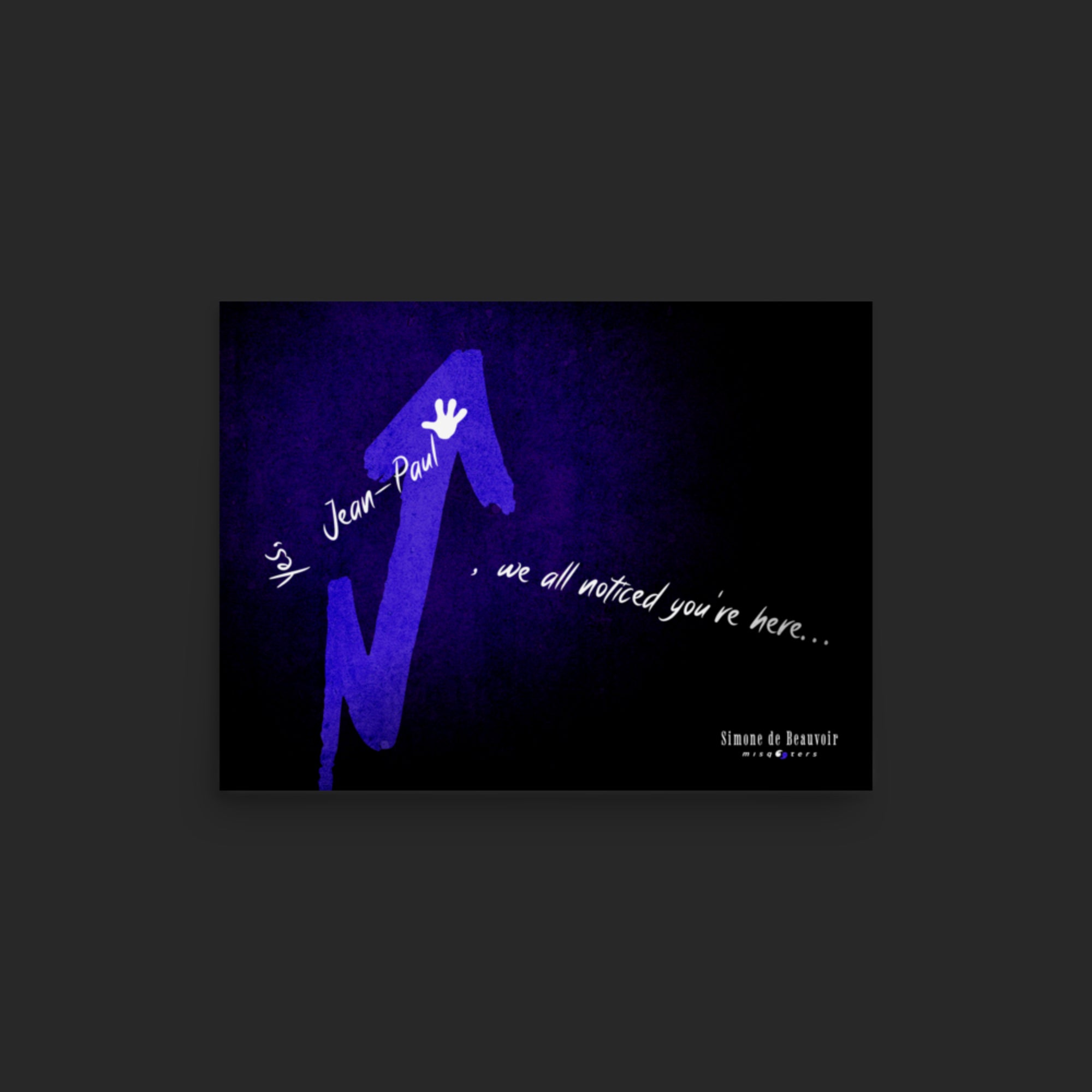 Small poster with a quote from Simone de Beauvoir