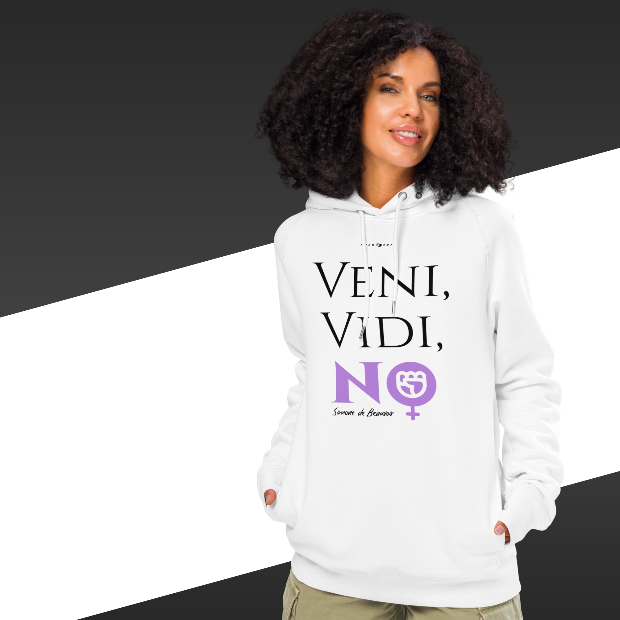 Veni, vidi, no — Simone de Beauvoir | Organic hoodie