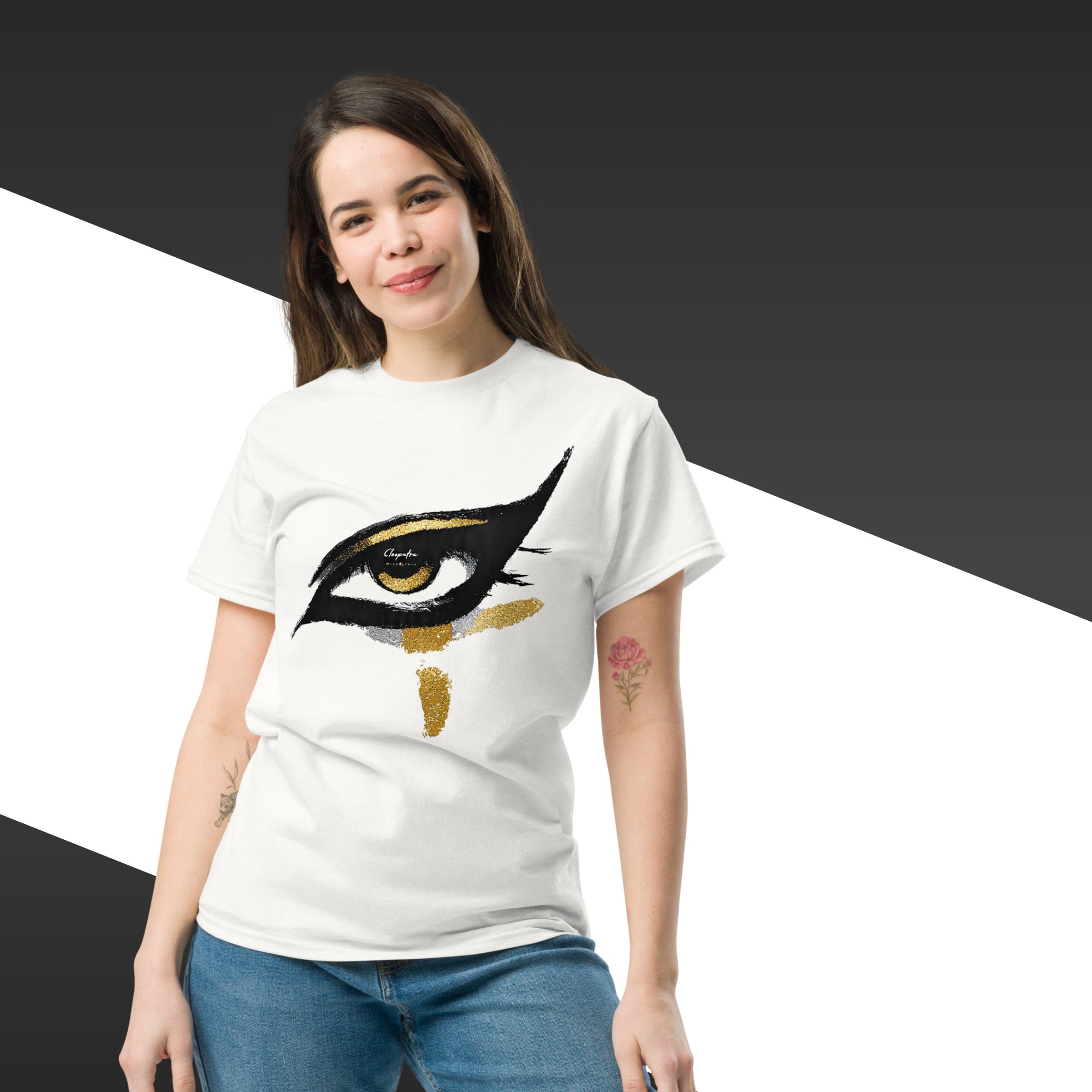 Nileiner - Cleopatra | Classic tee - black t-shirt mockup on male model