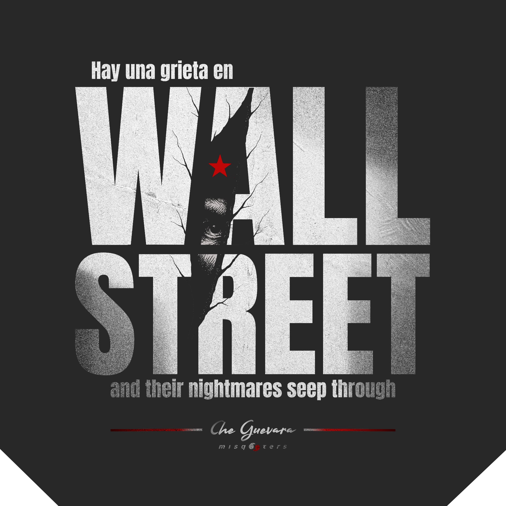 zoomed detail of black t-shirt design