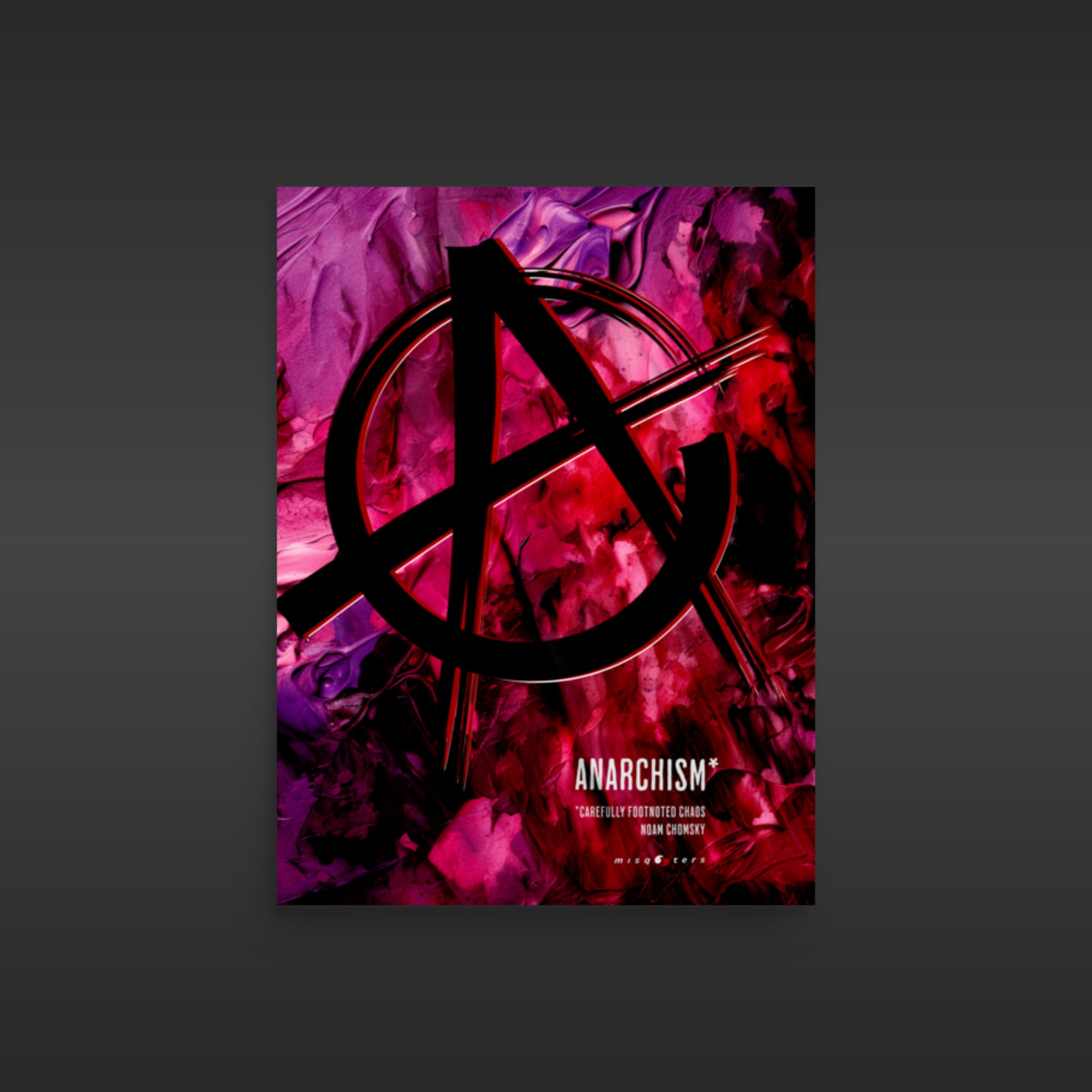 Anarchist symbol on a colorful abstract background with 'Anarchism' text.