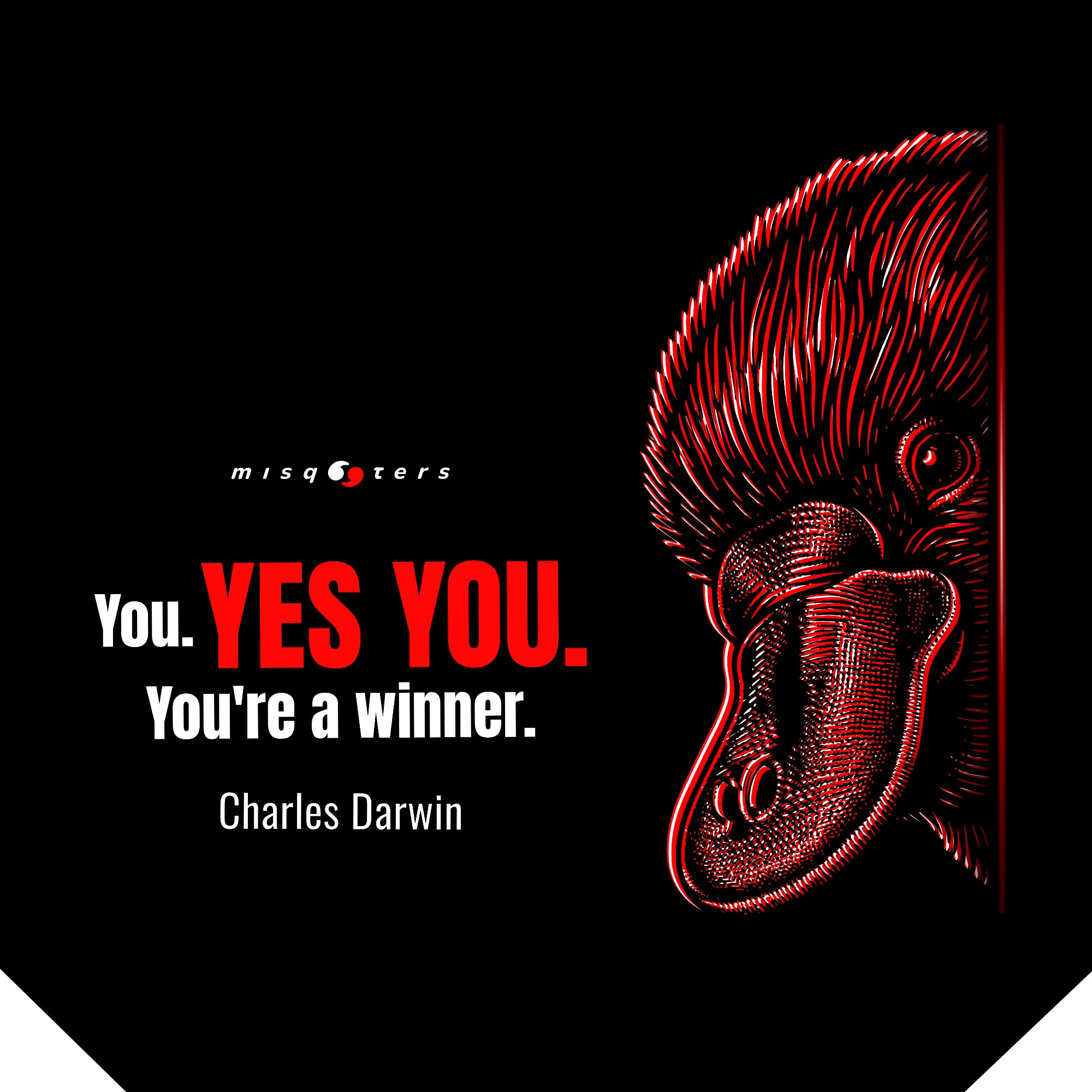 Charles Darwin design with a misquote from darwin and a ornitorinco